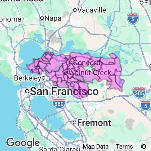Contra Costa County California real estate agent mailing area