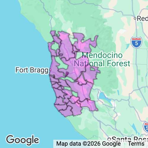 Mendocino County California real estate agent mailing area