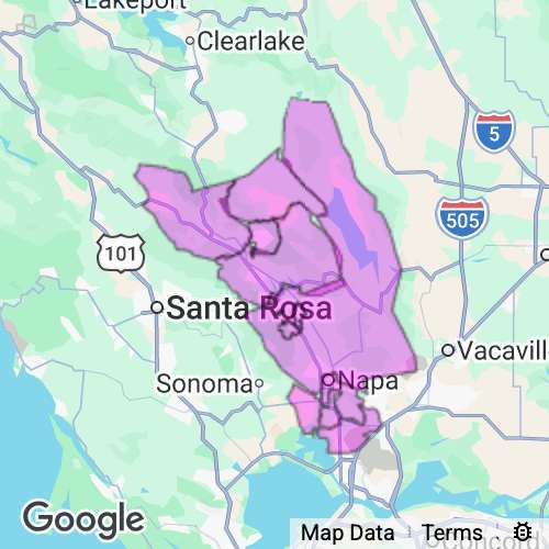 Napa County California real estate agent mailing area