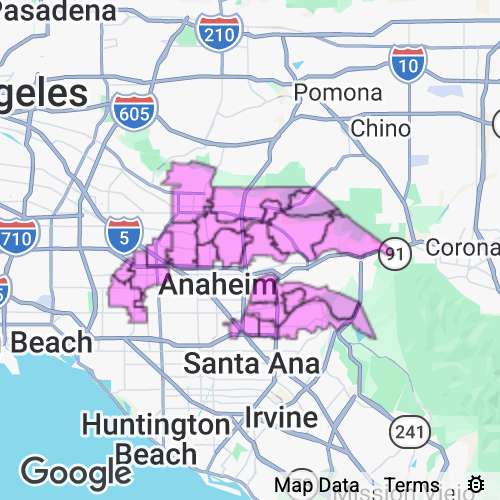 Orange County (inland) California real estate agent mailing area