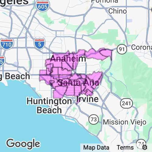 Orange County (Central) California real estate agent mailing area