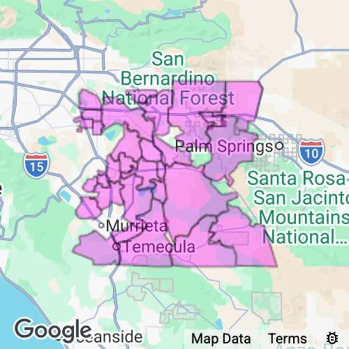 Riverside County (Central) California real estate agent mailing area