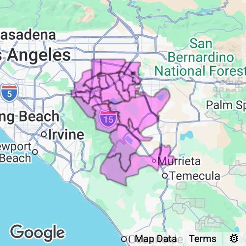 Riverside County (West) California real estate agent mailing area