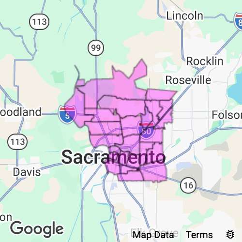 Sacramento County (Central) California real estate agent mailing area