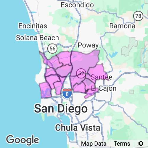 San Diego County (Metro North) California real estate agent mailing area
