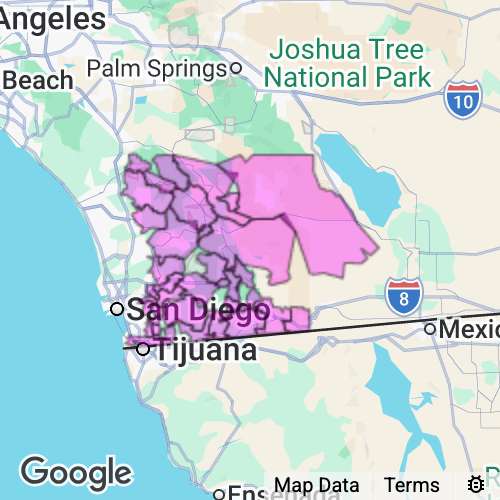 San Diego County (East) California real estate agent mailing area
