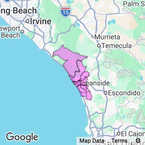 San Diego County (Carlsbad area) California real estate agent mailing area