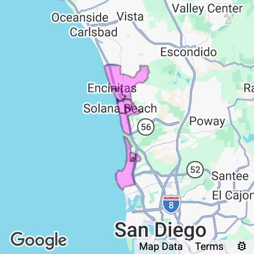 San Diego County (Del Mar area) California real estate agent mailing area