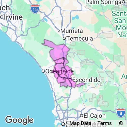 San Diego County (Escondido area) California real estate agent mailing area