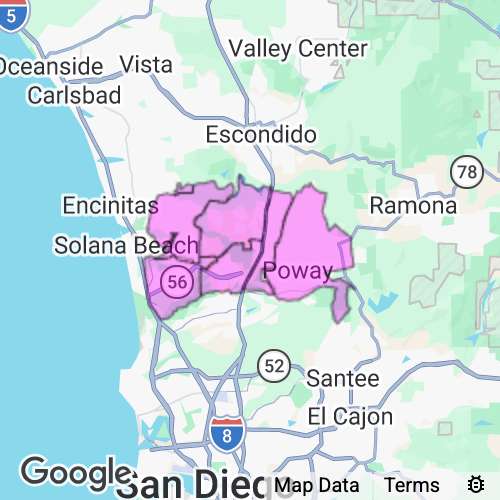 San Diego County (Central) California real estate agent mailing area