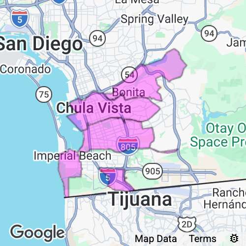 San Diego County (Chula Vista area) California real estate agent mailing area