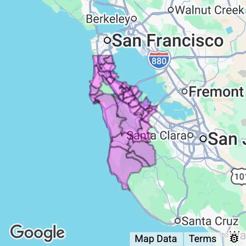 San Mateo County California real estate agent mailing area