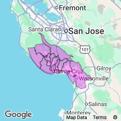 Santa Cruz County California real estate agent mailing area