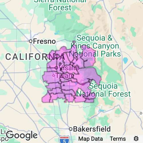 Tulare County California real estate agent mailing area
