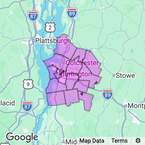 Chittenden County Vermont real estate agent mailing area