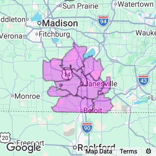 Rock County Wisconsin real estate agent mailing area